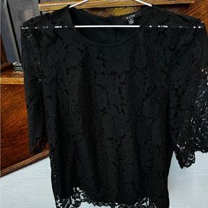 Black lace top blouse size medium
